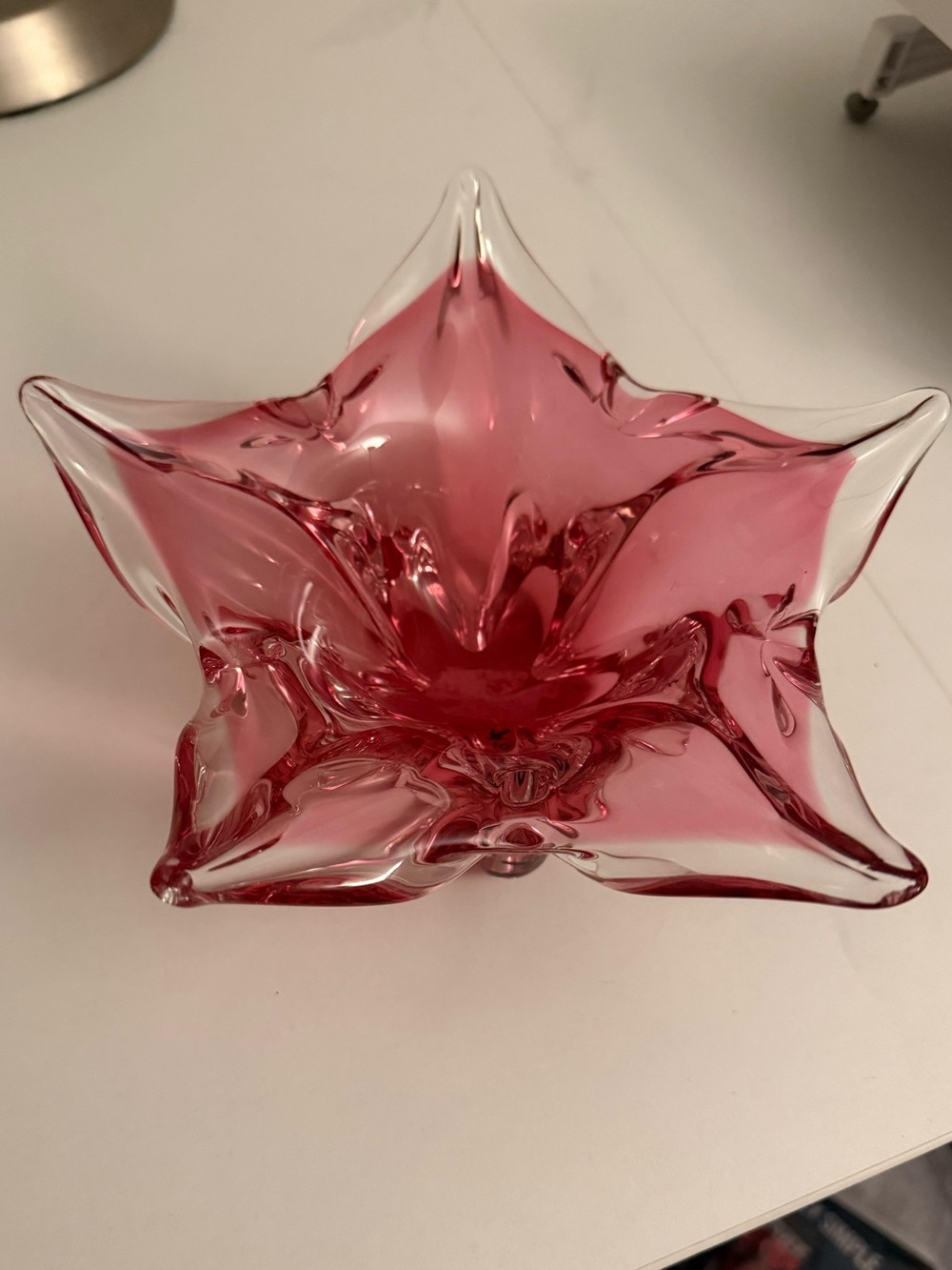 Vintage mid-century modern Bohemian art glass bowl,